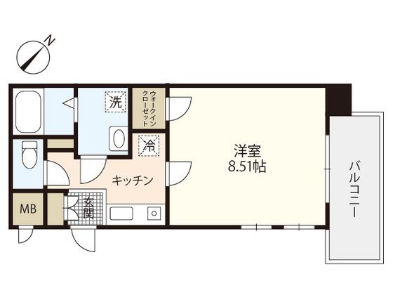第18友建ビル(1K/9階)の間取り写真