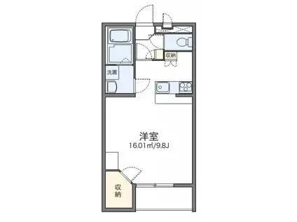 レオパレスファミリアシモサトII(ワンルーム/3階)の間取り写真
