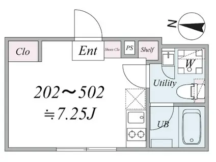 EN 品川(1K/4階)の間取り写真