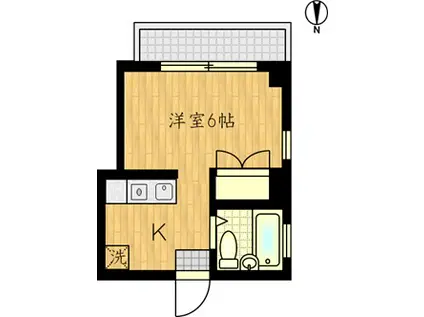 イエローリボン(1K/3階)の間取り写真
