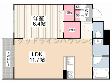 コンフォーザ下戸田(1LDK/1階)の間取り写真