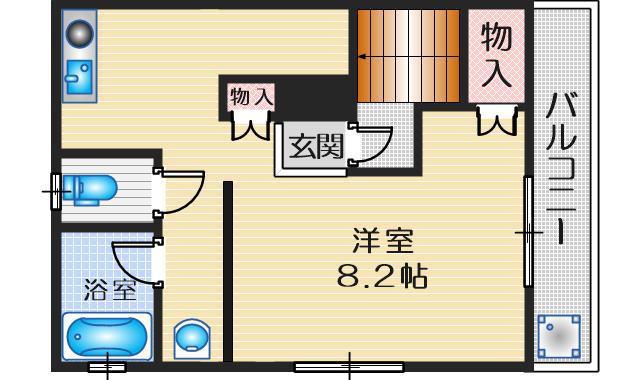 ヴィラさち(ワンルーム/3階)の間取り写真