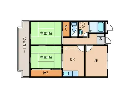 フリーダム中村(3DK/4階)の間取り写真