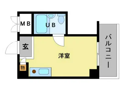 シャトー福島(ワンルーム/4階)の間取り写真