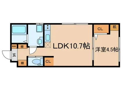 AMIRL PREMIER SHINSAKAE(1LDK/4階)の間取り写真