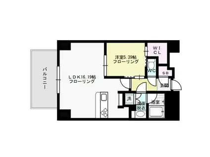 ROPPONMATSU VIEW APARTMENT(1LDK/11階)の間取り写真