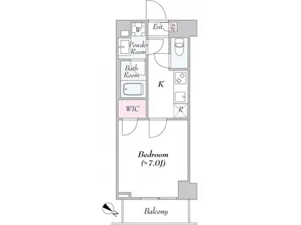 ロイジェント大山西町(1K/2階)の間取り写真