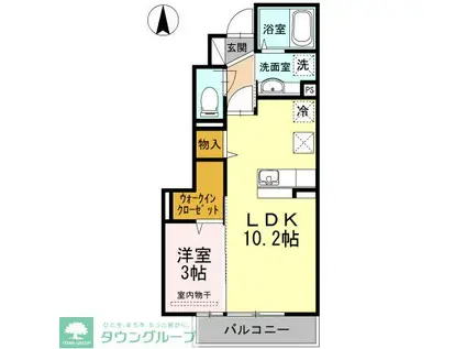 ヴェルドミール成城(1LDK/1階)の間取り写真