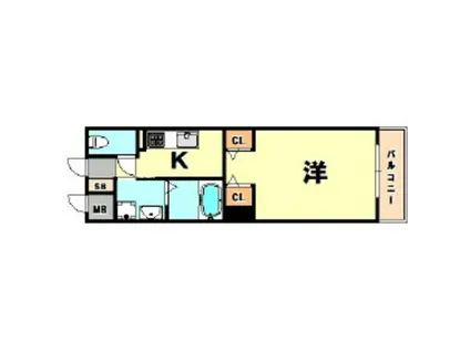 ジアコスモ神戸三宮(1K/3階)の間取り写真