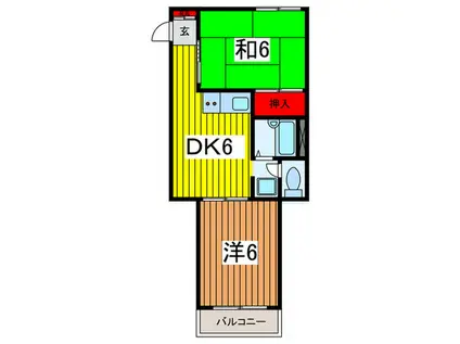 メゾンドコリンヌ(2DK/2階)の間取り写真