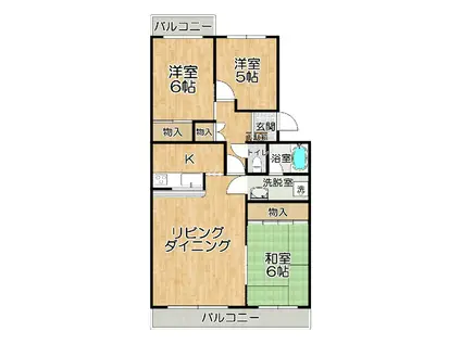 メゾン松代(3LDK/2階)の間取り写真