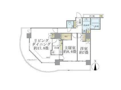 BRILLIA TOWER大崎 ブリリアタワー大崎(2LDK/24階)の間取り写真