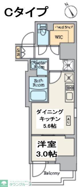 クレストコート門前仲町(1DK/8階)の間取り写真