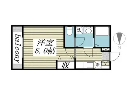 クレフラスト新津(1K/1階)の間取り写真