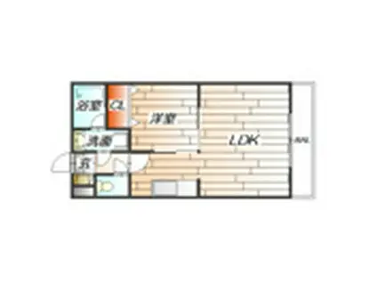 ラフィネ(1LDK/2階)の間取り写真