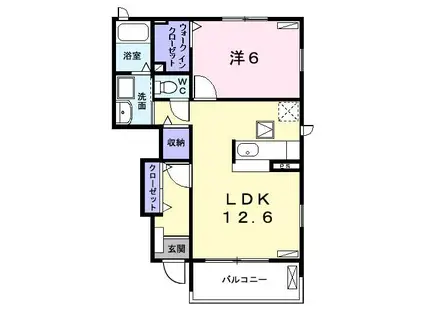 ラフレシール800(1LDK/1階)の間取り写真