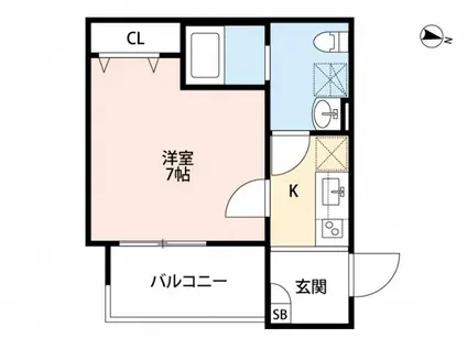 ロードメイド(1K/1階)の間取り写真