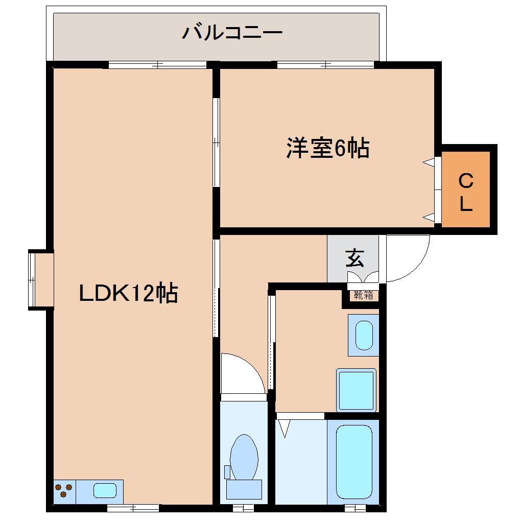 MARCH(1LDK/1階)の間取り写真