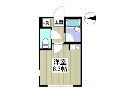 フラット5川崎大師(ワンルーム/4階)の間取り写真