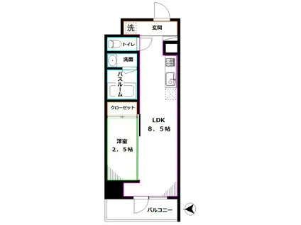 ハーモニーレジデンス東京武蔵関ウエスト SIDE(1LDK/5階)の間取り写真