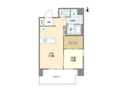 グランカーサ川口並木(1LDK/3階)の間取り写真