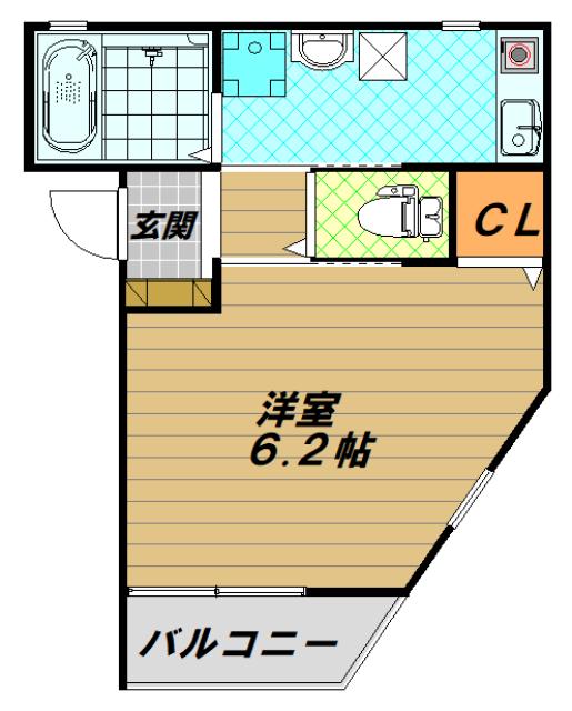 グランメール梅ヶ香町ANNEX(1K/2階)の間取り写真