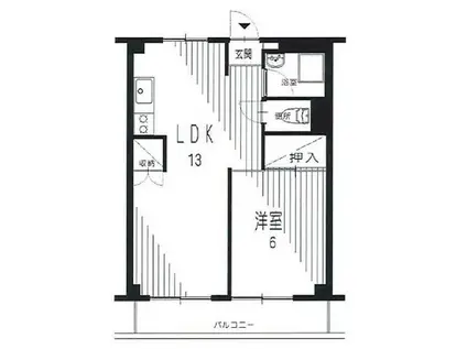 平沢ハイツ(1LDK/3階)の間取り写真
