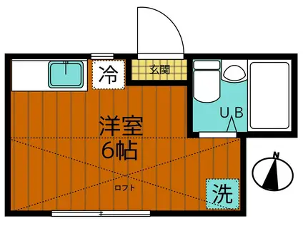 ベースサイドアイ(ワンルーム/1階)の間取り写真