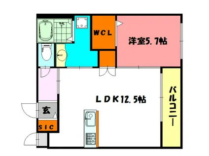 KAYS SUITE SUNNY MWD(1LDK/1階)の間取り写真
