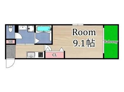 LIVE CASA千林大宮(1K/1階)の間取り写真