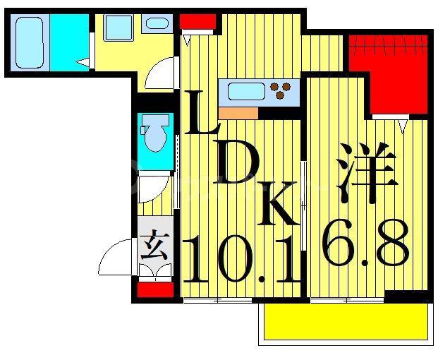 エクセリア西小岩(1LDK/1階)の間取り写真
