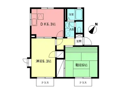 パティオSUZUKI(2DK/1階)の間取り写真
