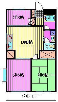 ハイツニューエイト(3DK/4階)の間取り写真