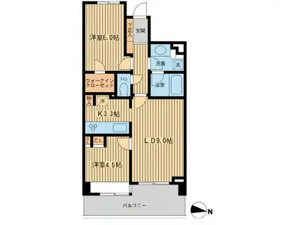 グランカーサ両国壱番館(2LDK/7階)の間取り写真