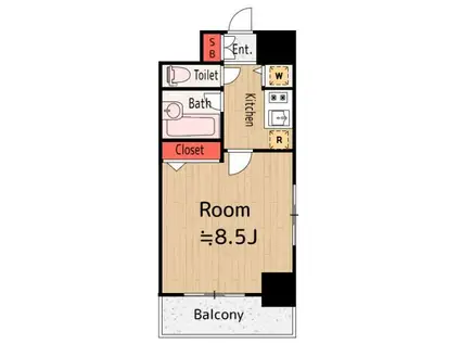 SINSTALLER NAKAMURABASHI(1K/6階)の間取り写真