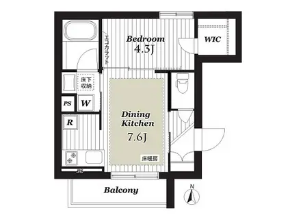 ビエンベニーダ綾瀬(1DK/1階)の間取り写真