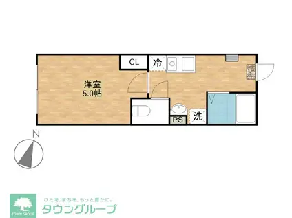 オーキッド千歳烏山(1K/1階)の間取り写真