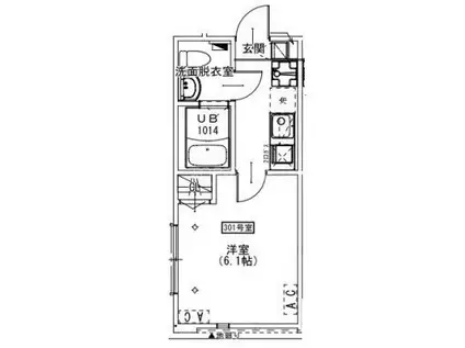 KEIAI RESIDENCE 新検見川(1K/3階)の間取り写真