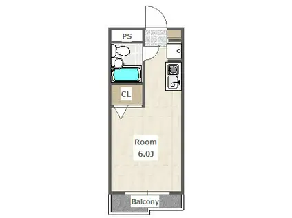 コスモリード大井町(ワンルーム/2階)の間取り写真