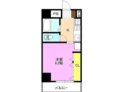 山忠ハイツ(1K/3階)の間取り写真