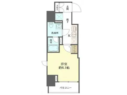 クレヴィスタ大森(1K/4階)の間取り写真