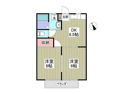 コーポアゼリア 坂田(2DK/1階)の間取り写真