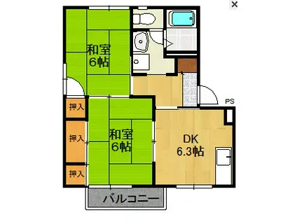 ラ・フォーレ21(1LDK/1階)の間取り写真