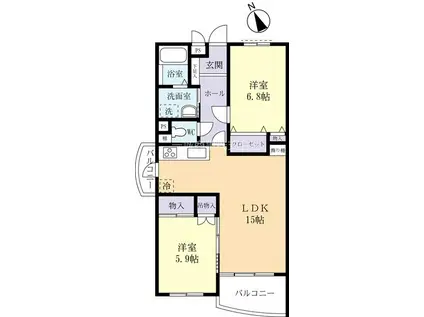 パークフィール上柏田(2LDK/1階)の間取り写真