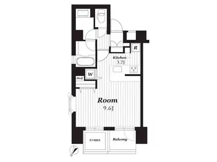 デュオ・スカーラ古河庭園(ワンルーム/8階)の間取り写真