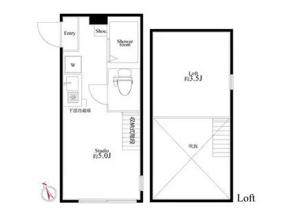 ハーモニーテラス南池袋III(ワンルーム/1階)の間取り写真