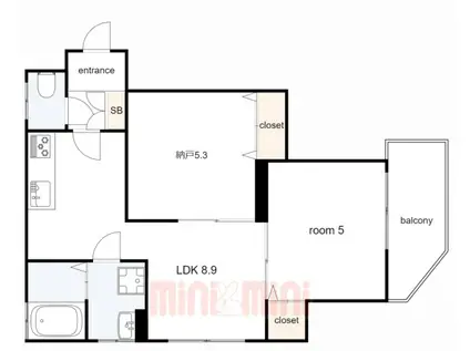 フォレストクリエオーレ中島通(1SLDK/2階)の間取り写真