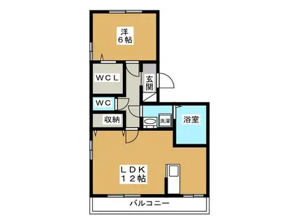 カシータIII(1LDK/2階)の間取り写真