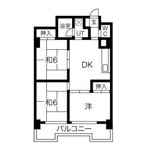 メゾンド徳川苑(3DK/2階)の間取り写真