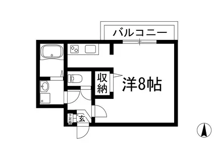 AILE宝塚3(1K/2階)の間取り写真